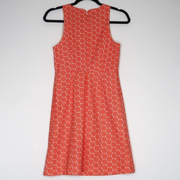 GAP Womens Mini Dress Size 0 Orange‎ Geometric Retro 60s Event Office - Picture 2 of 8